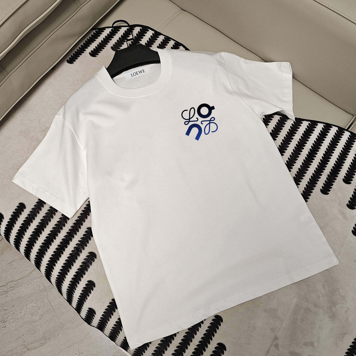 Navy Monogram Print T-Shirt