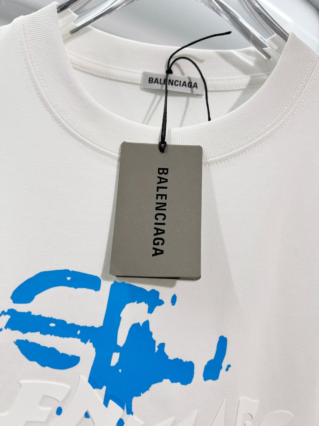 3D raised printed letter round neck T-shirt