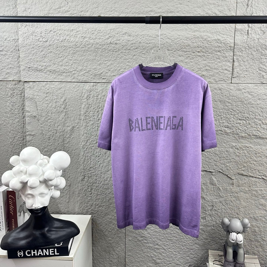 Hot stamping+hot drilling process pure cotton fabric short sleeved T-shirt for both men and women