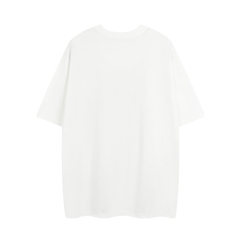 Spring and summer new style horseneck button print round neck short sleeved T-shirt