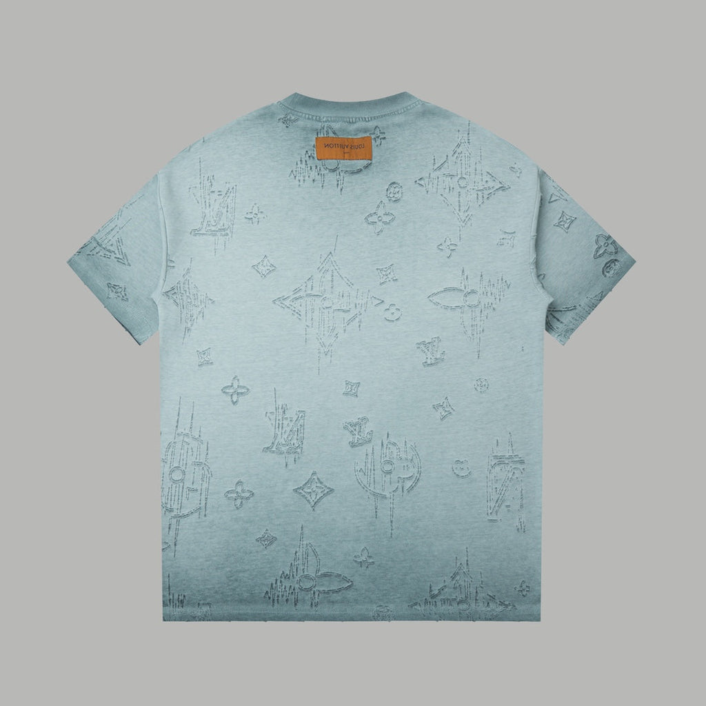 Burnt jacquard short sleeved shirt
