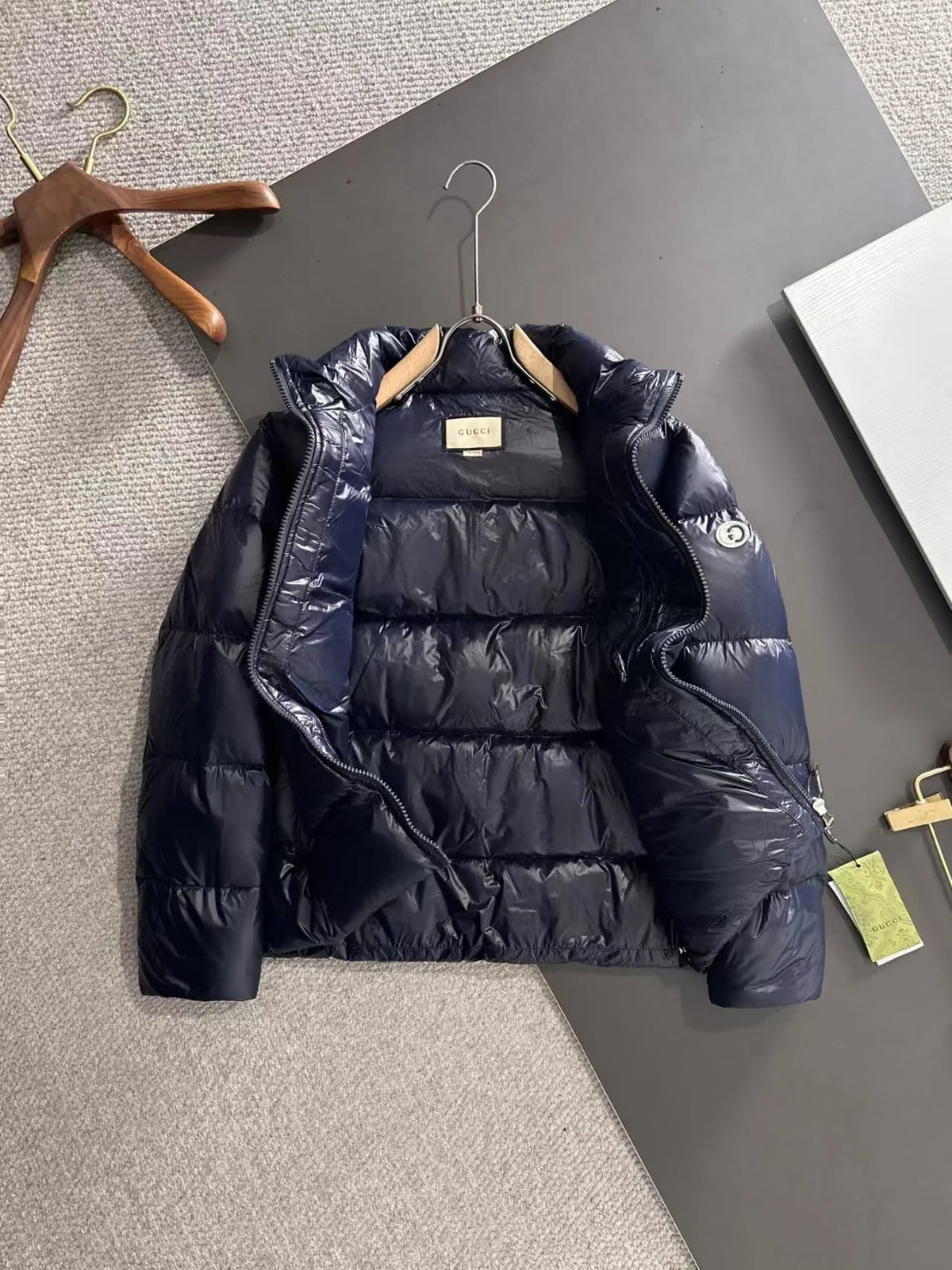 New standing collar woven down jacket