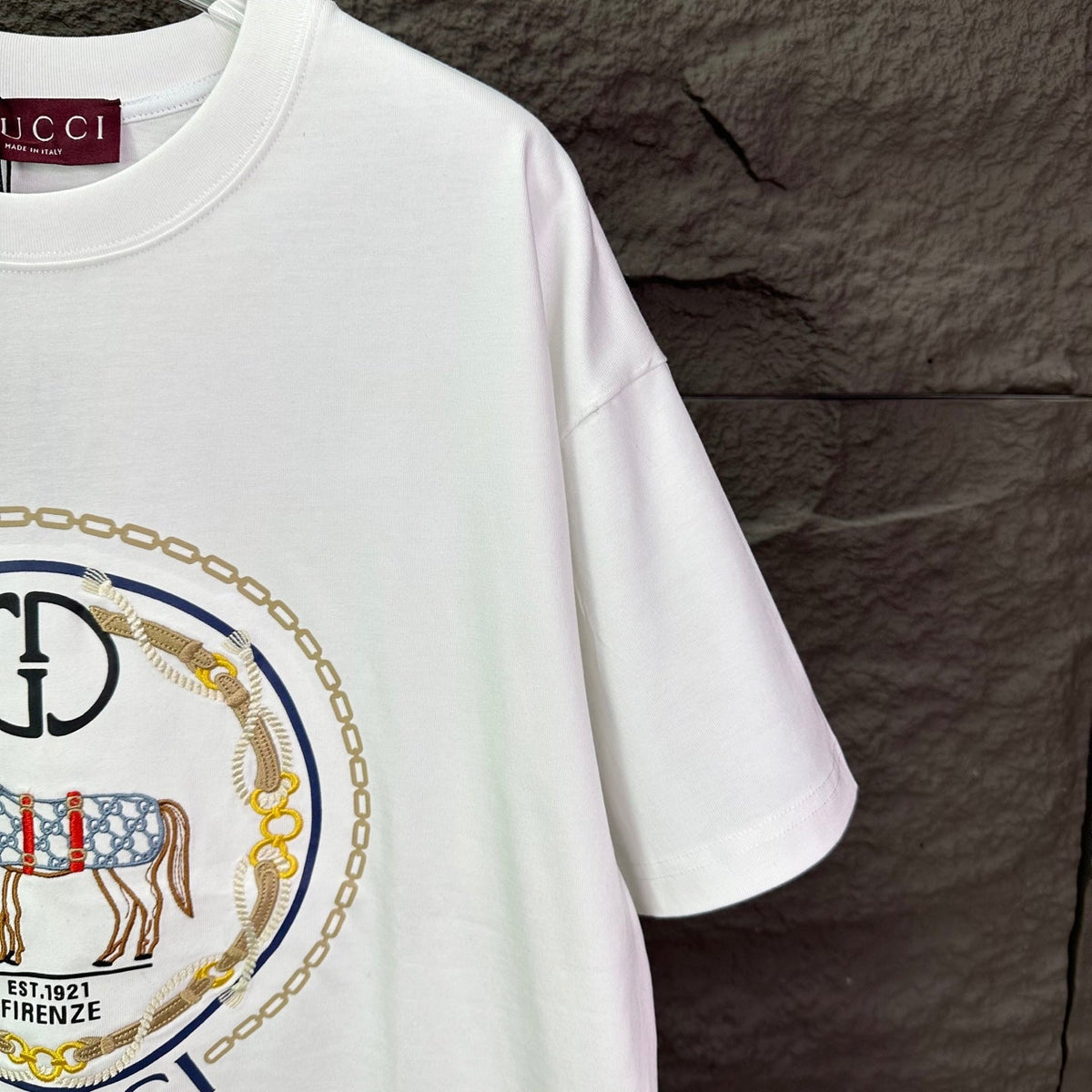 Letter logo couple's short sleeved T-shirt