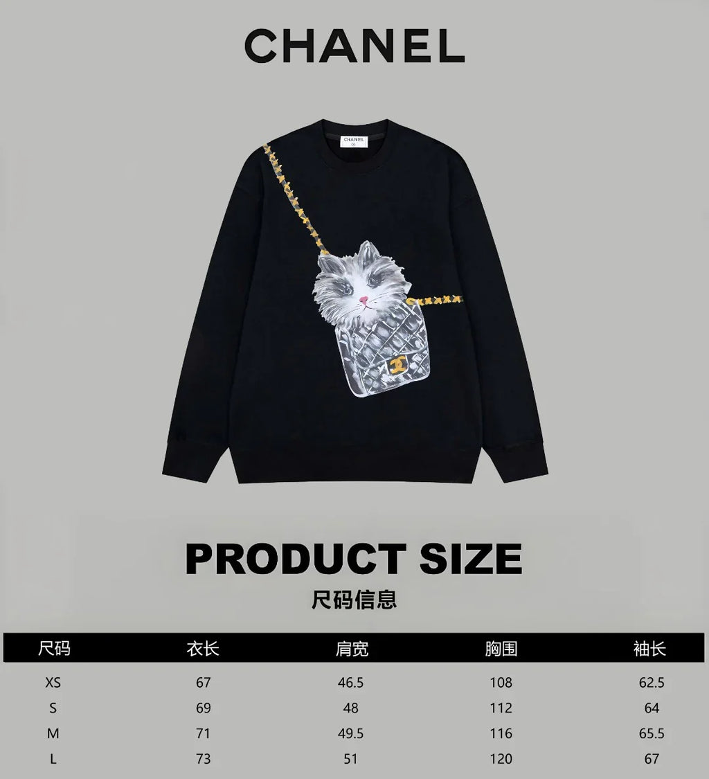 Printed looped long sleeved hoodie