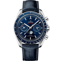 Blue White 904L Steel - Blue Leather - Chronograph - Quartz - 44mm