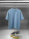 Sky Blue Minimal Label Knit T Shirt