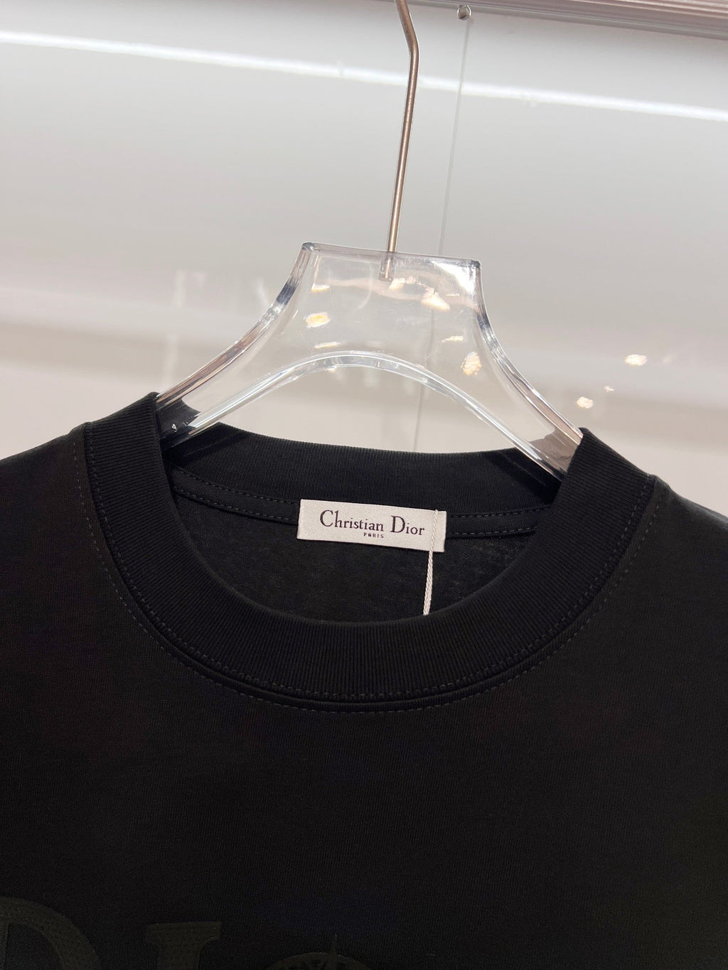 Classic Splicing Color Contrast Offset Letter Round Neck T-shirt