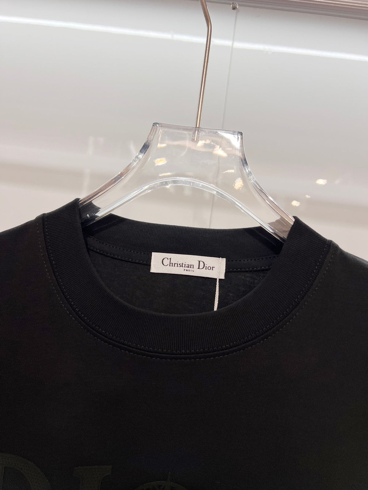 Classic Splicing Color Contrast Offset Letter Round Neck T-shirt
