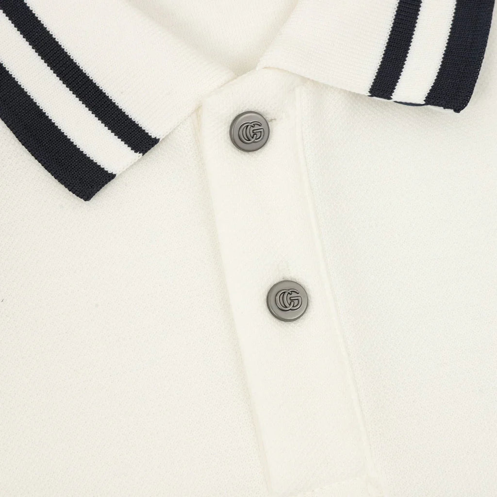 Mother embroidery lapel long sleeved polo shirt