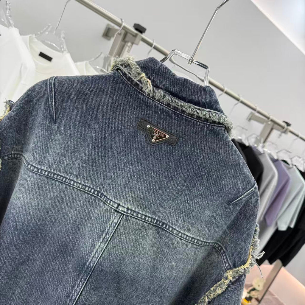 New tassel worn denim jacket