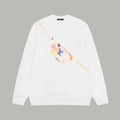 Printed looped long sleeved hoodie