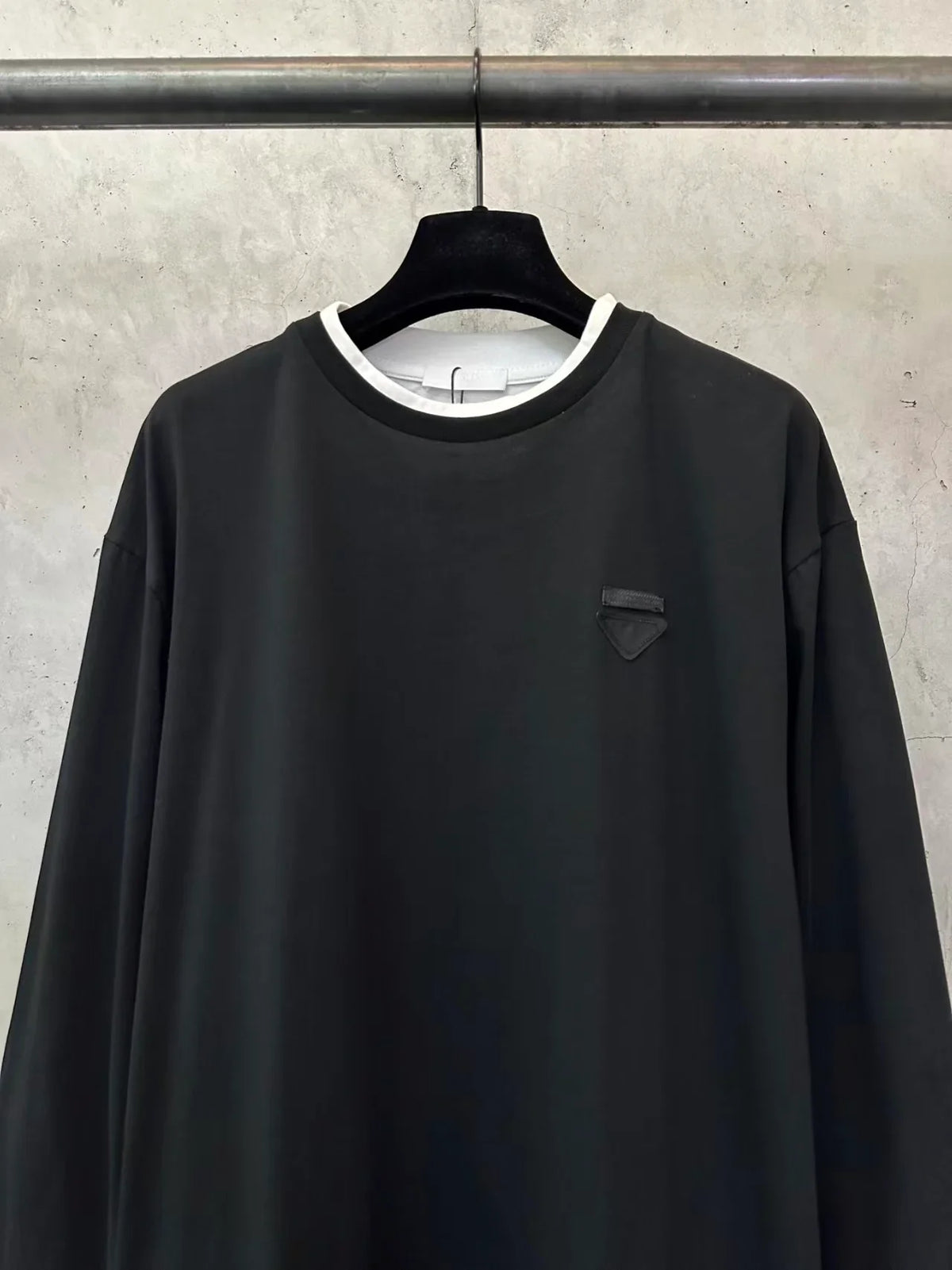 New fabric label fake two-piece base long sleeved shirt