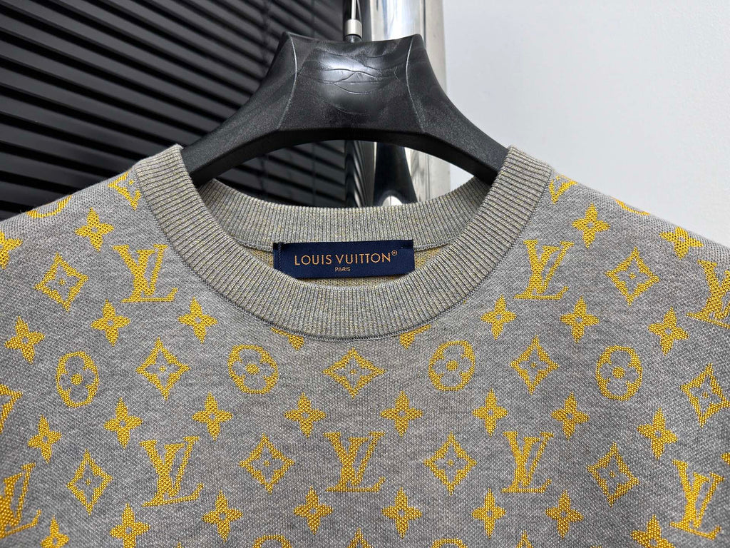 Old flower contrasting woolen short sleeved shirt