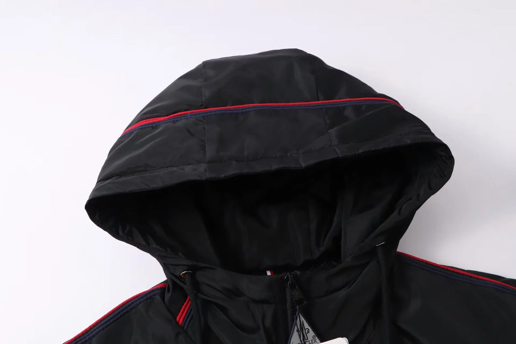 New ribbon splicing hooded jacket