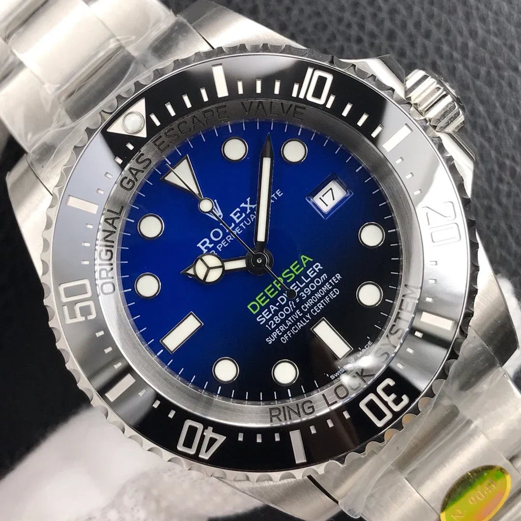 L Size - Blue Black -White 904L Steel -Automatic- 44mm