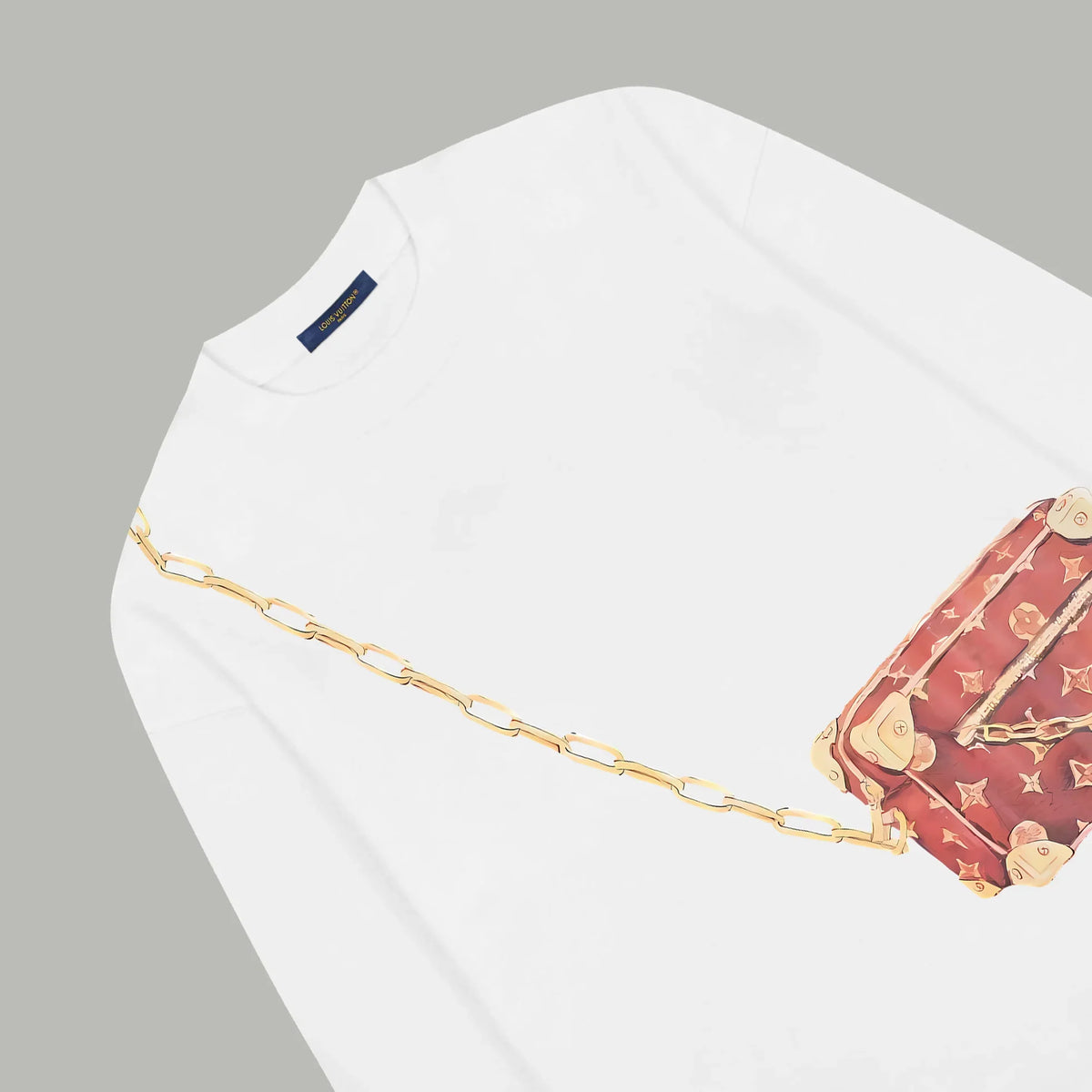 Printed looped long sleeved hoodie