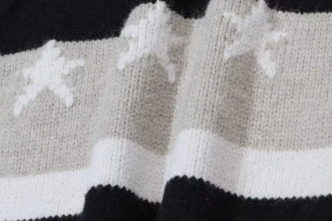 New chest striped jacquard sweater