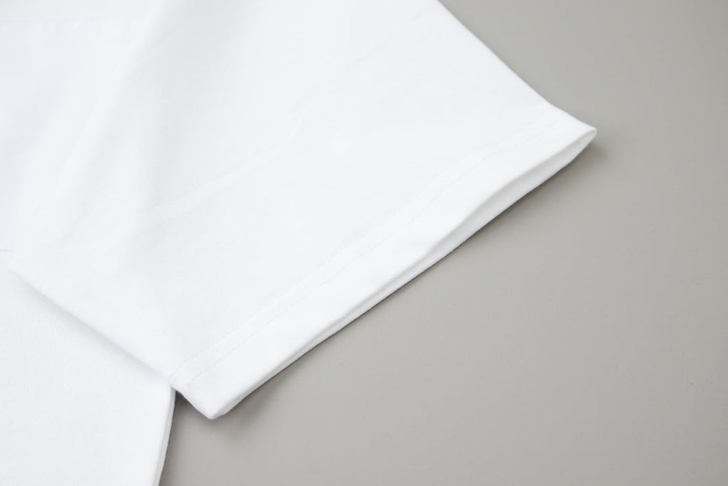 Grid stitch embroidered T-shirt