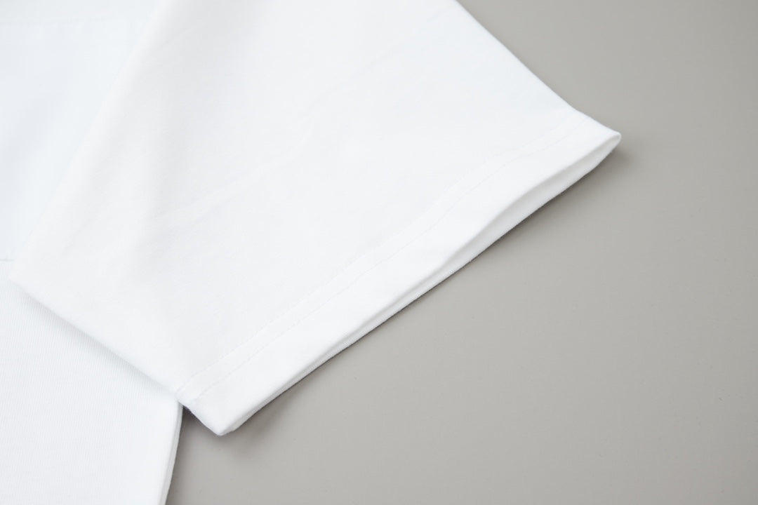 Grid stitch embroidered T-shirt