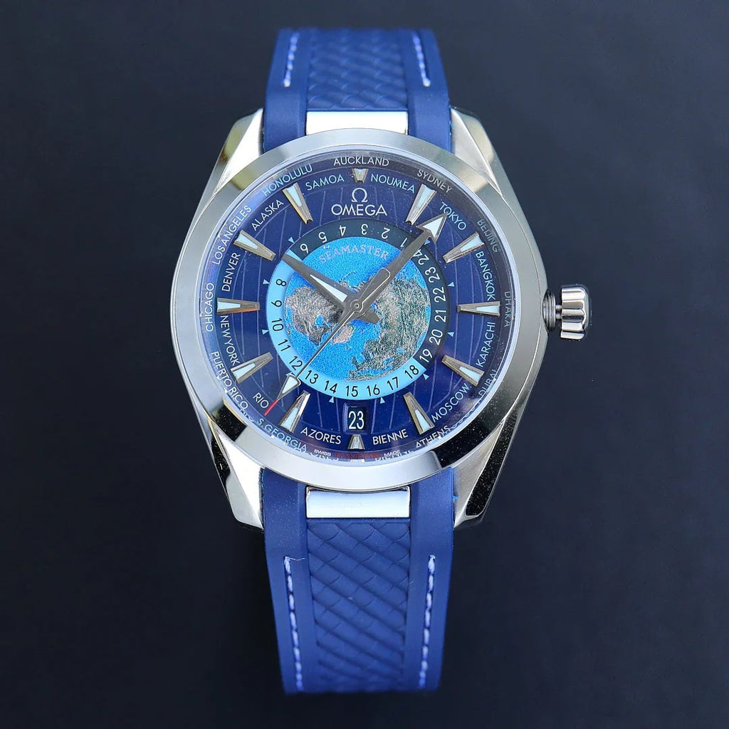 Blue Steel - Blue Rubber Strap - Automatic - 43mm