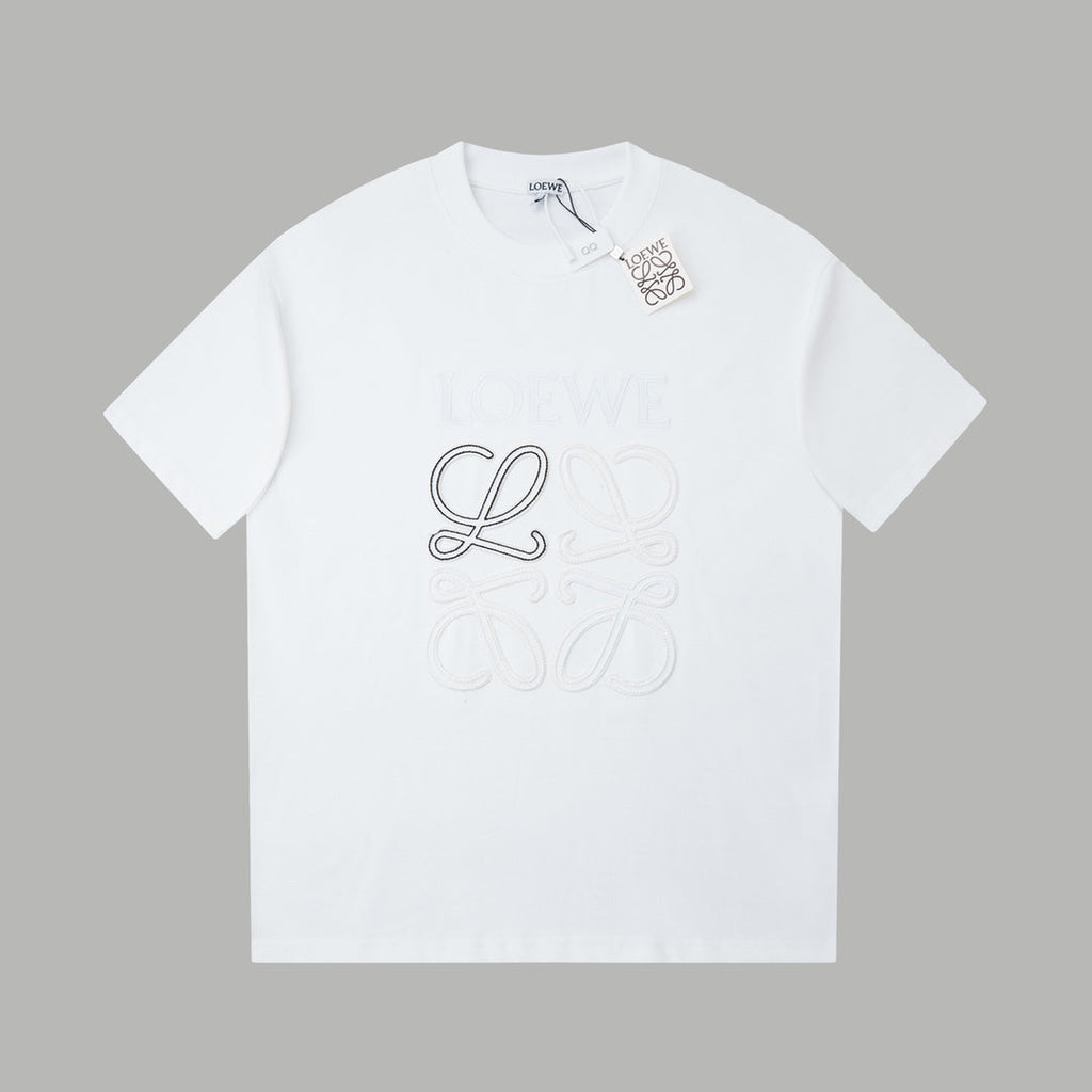 Early spring new patch embroidered letter T-shirt