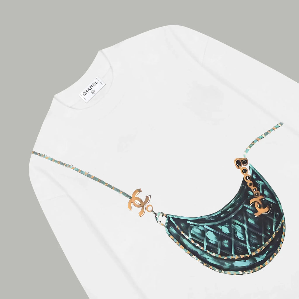 Printed looped long sleeved hoodie