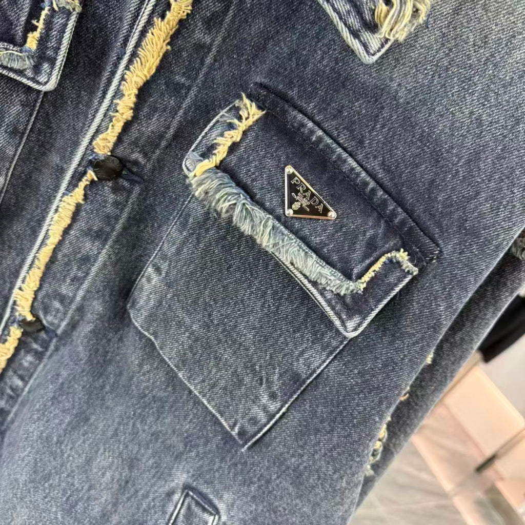 New tassel worn denim jacket