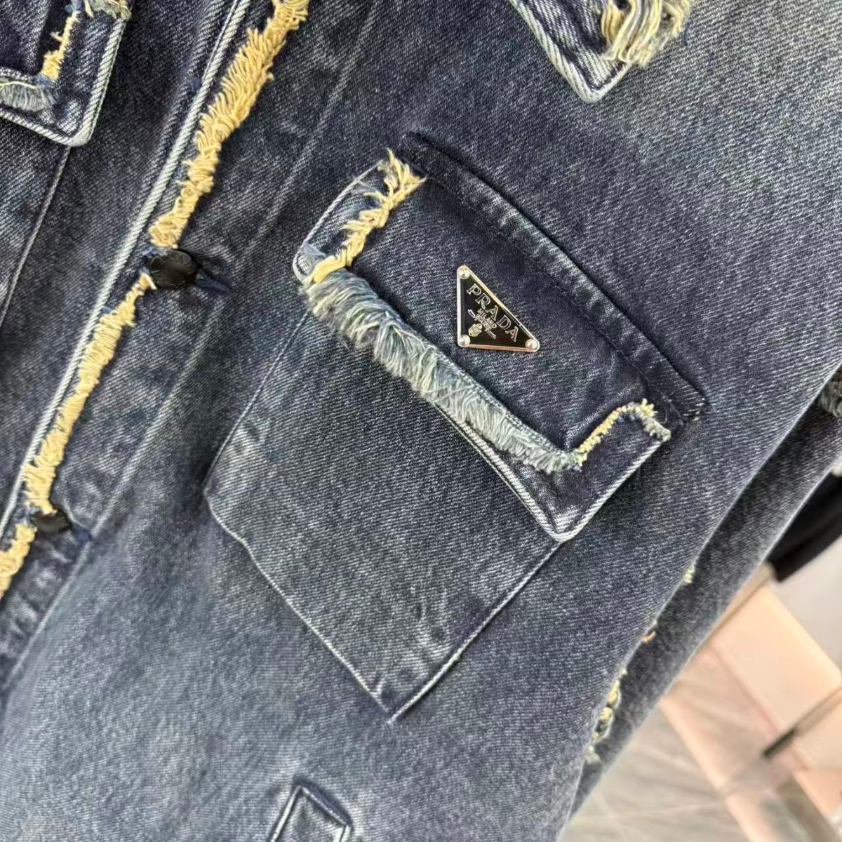 New tassel worn denim jacket