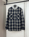 Cashmere plaid hooded clip