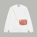 Printed looped long sleeved hoodie
