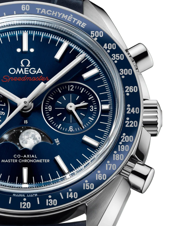 Blue White 904L Steel - Blue Leather - Chronograph - Quartz - 44mm
