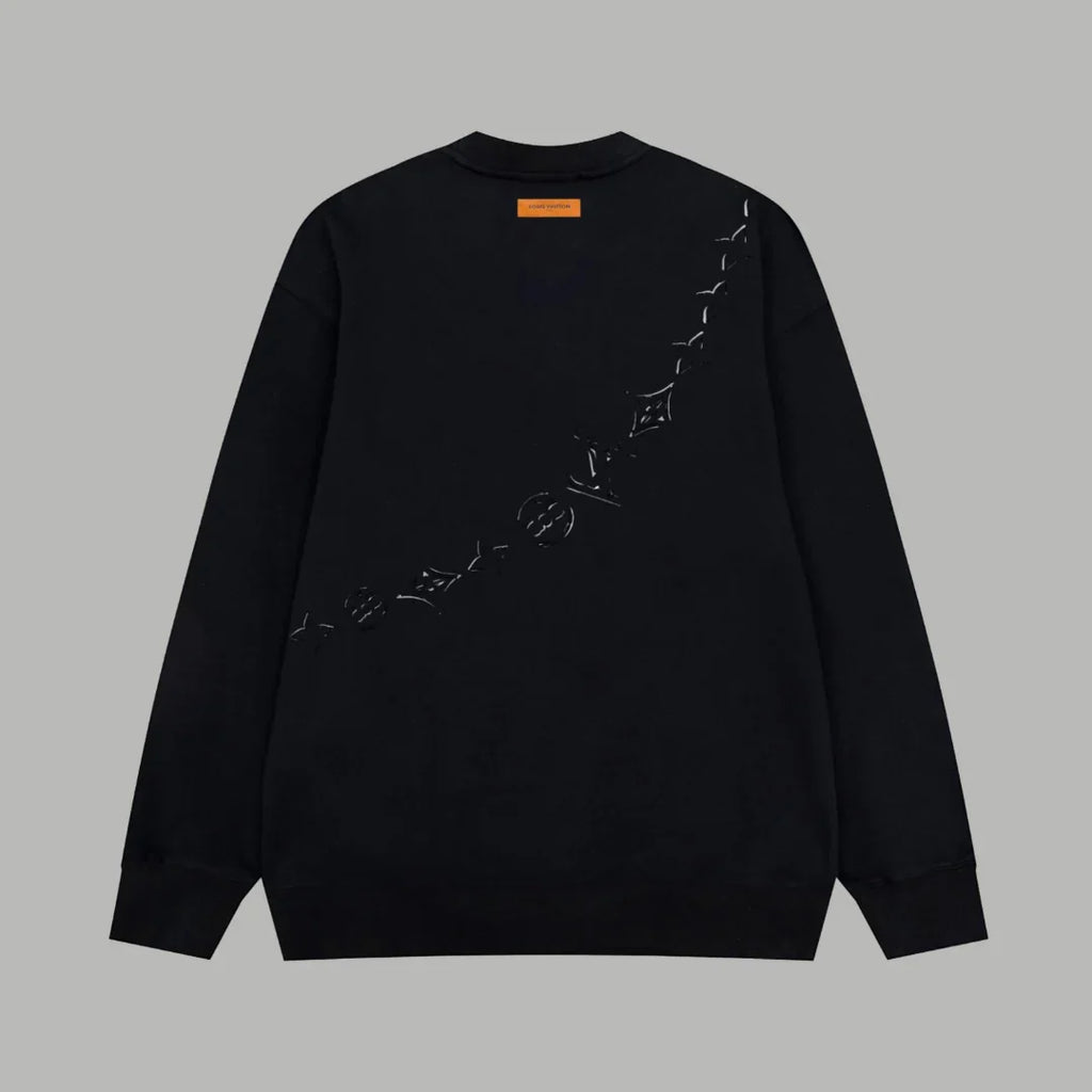 Printed looped long sleeved hoodie