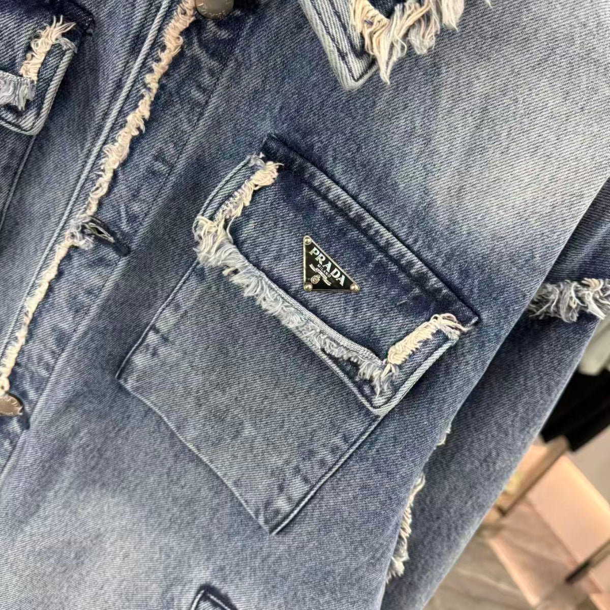 New tassel worn denim jacket