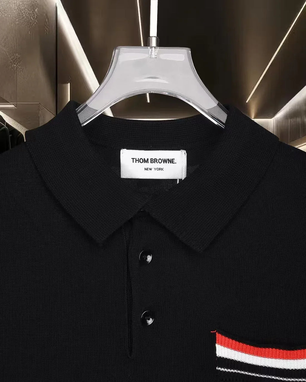 New knitted casual short sleeved polo shirt