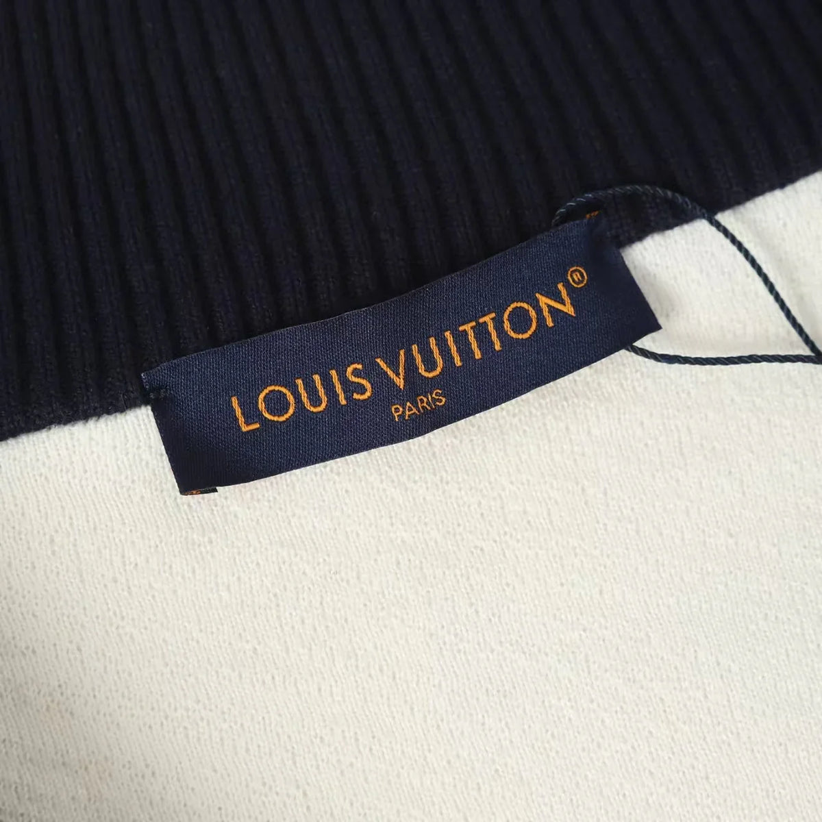 New striped contrasting stand up collar sweater