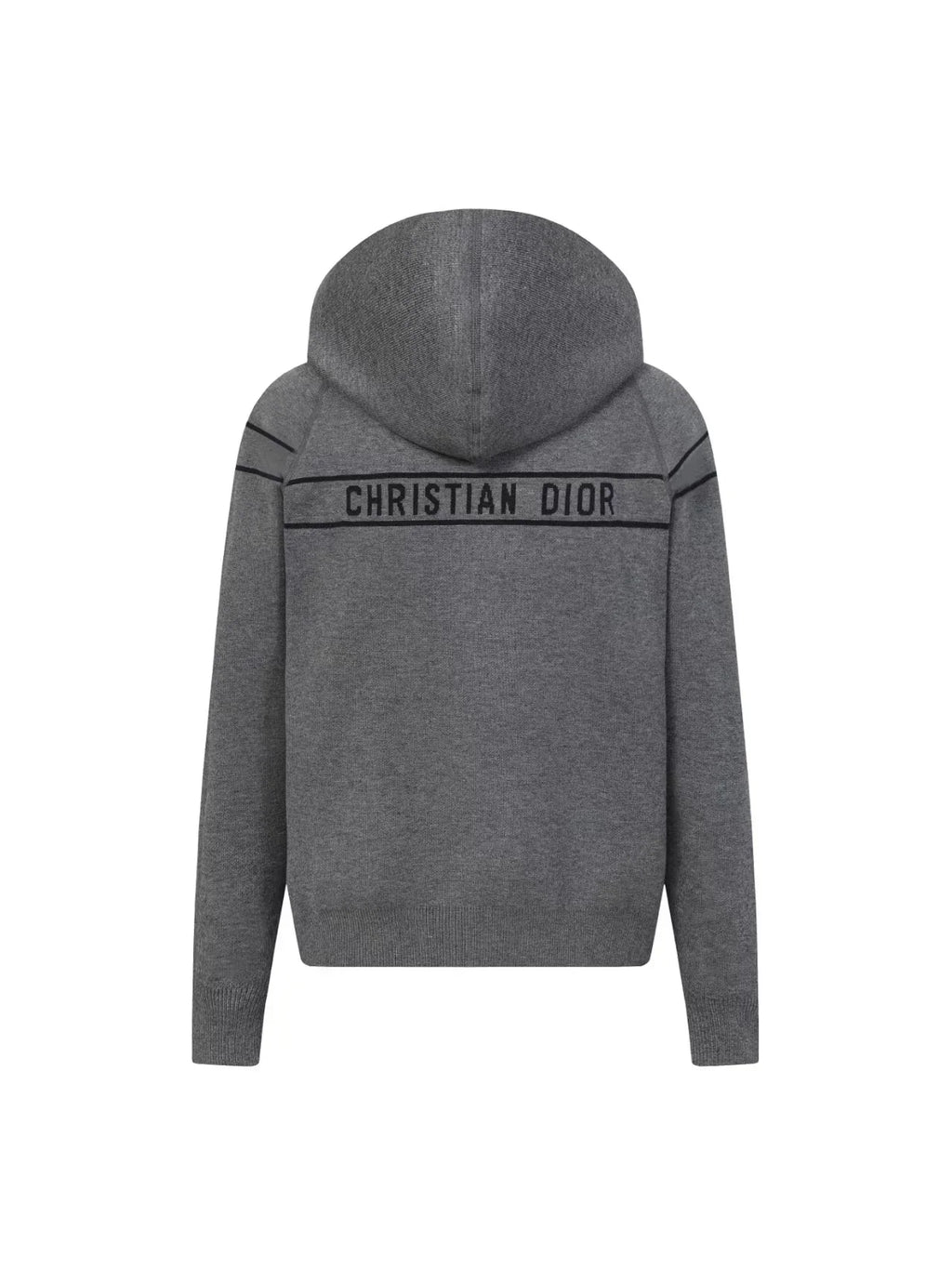 Double sided jacquard cashmere knitted hoodie