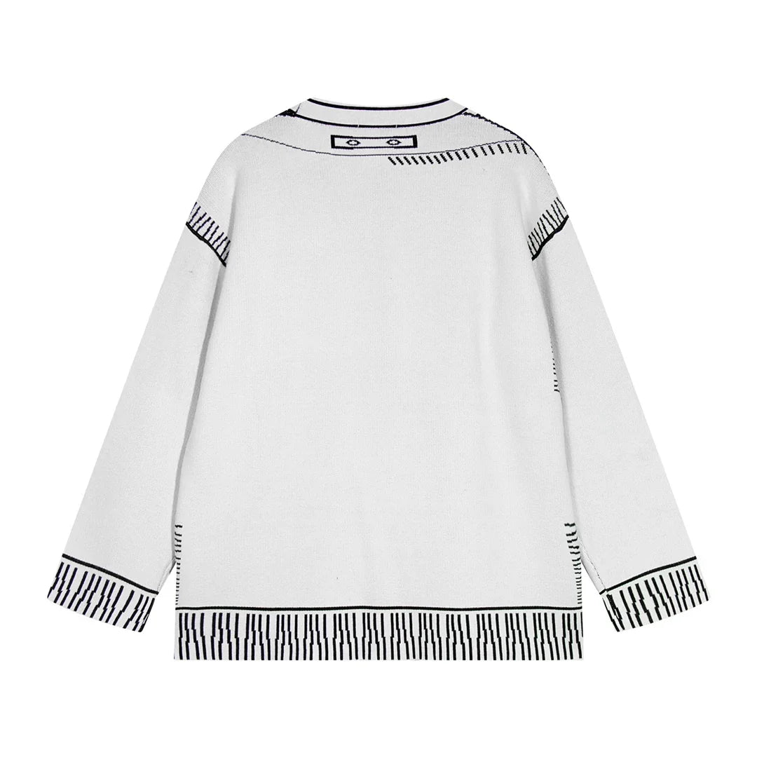 Autumn and winter graffiti wool sweater jacket