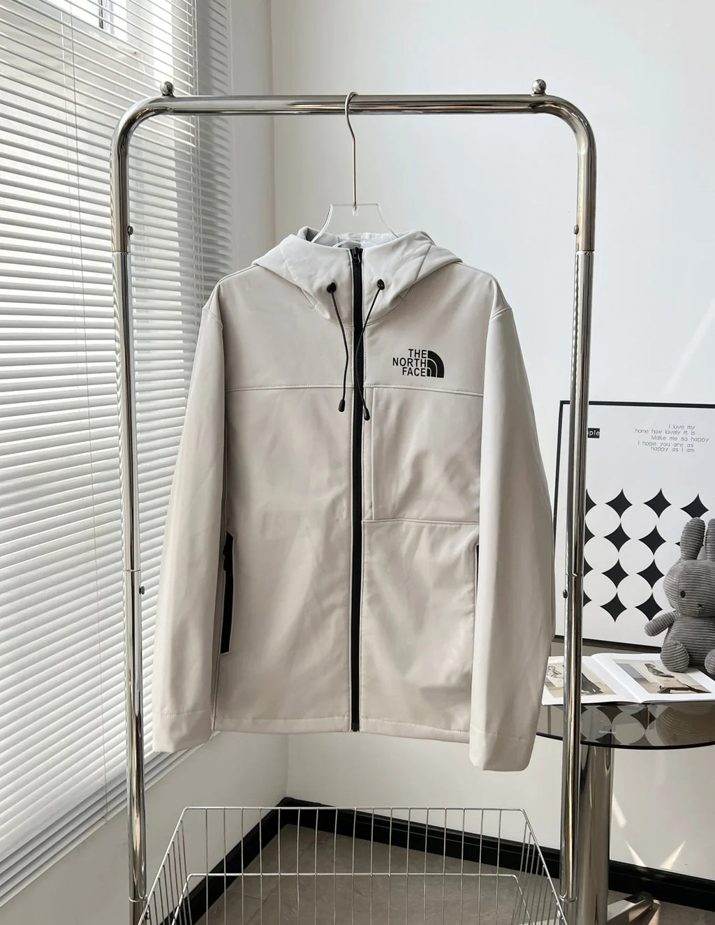 North side jacket, outdoor color blocked soft shell hooded fleece jacket