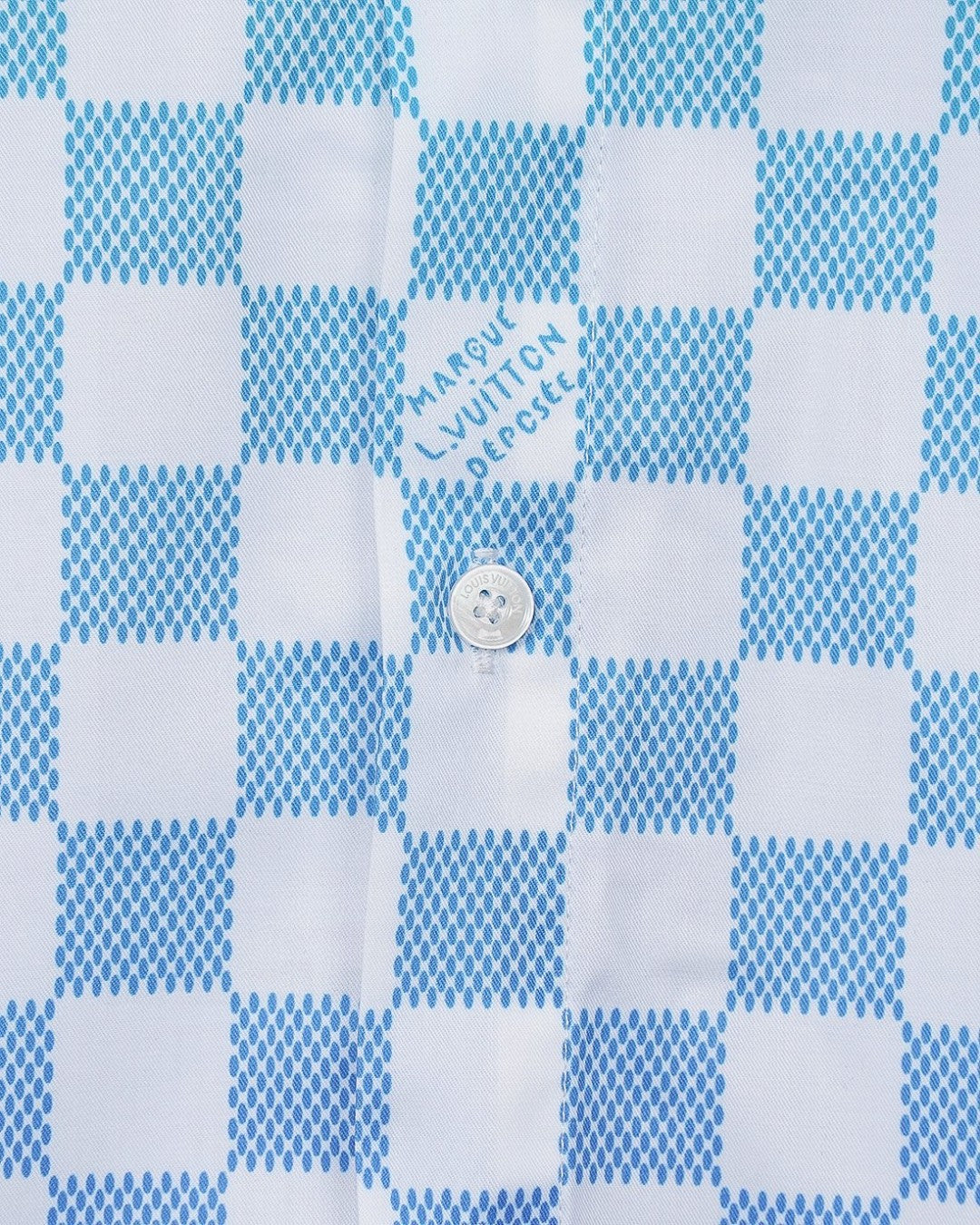 Gradient checkerboard digital printed short sleeved shirt