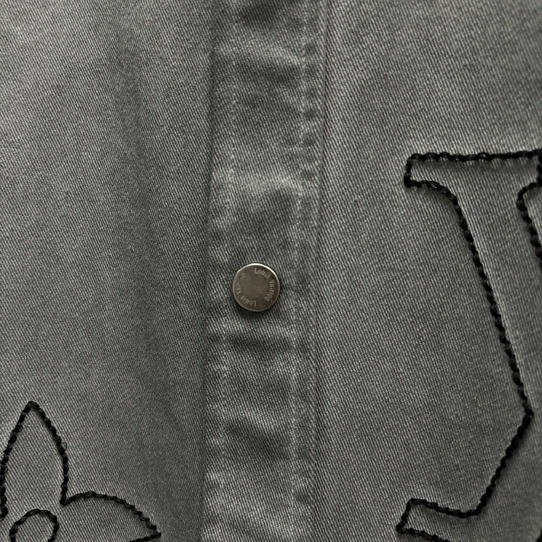 Embroidered denim shirt