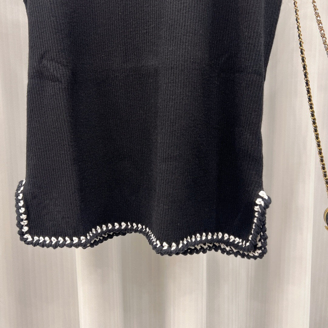 Combed Cotton Hand-crocheted Knitted Vest