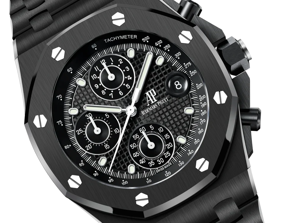 L Size -Black OFFs - 904L Steel - Quartz -Chronograph- 43mm