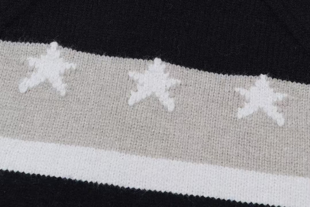 New chest striped jacquard sweater