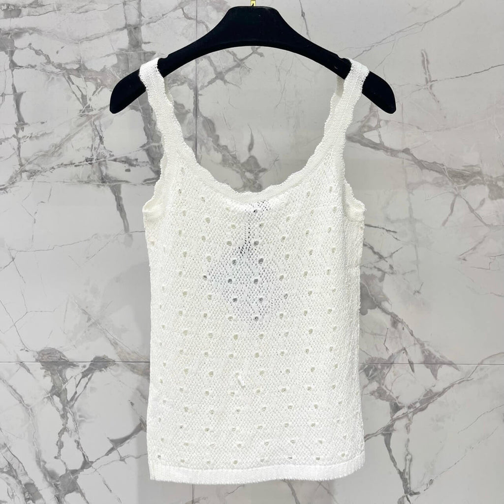Minimalist Wave-Edge Cut-Out Vest
