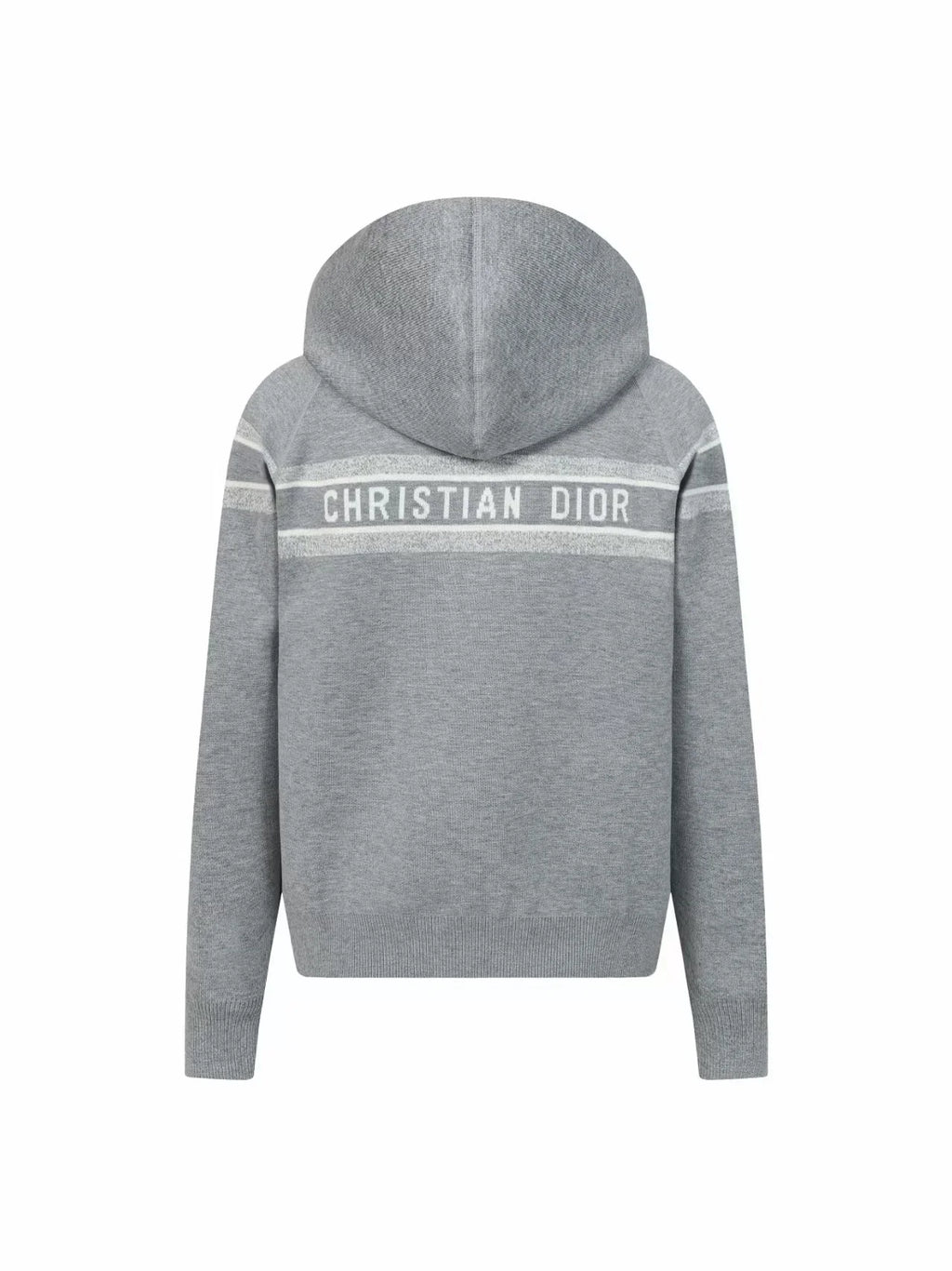 Double sided jacquard cashmere knitted hoodie
