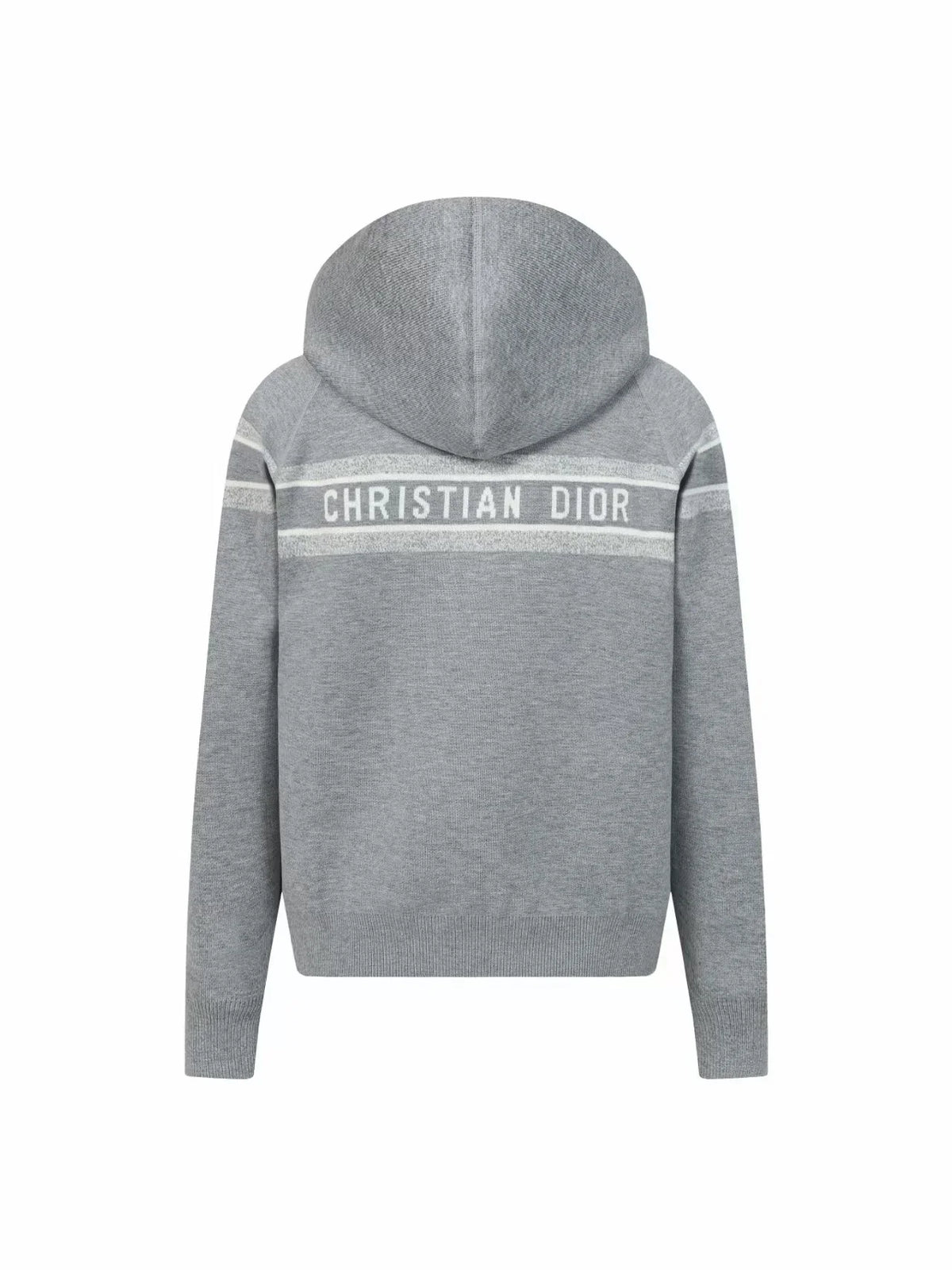 Double sided jacquard cashmere knitted hoodie