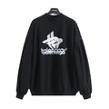 New printed bat sleeve round neck hoodie