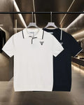 New embroidered knitted short sleeved polo shirt