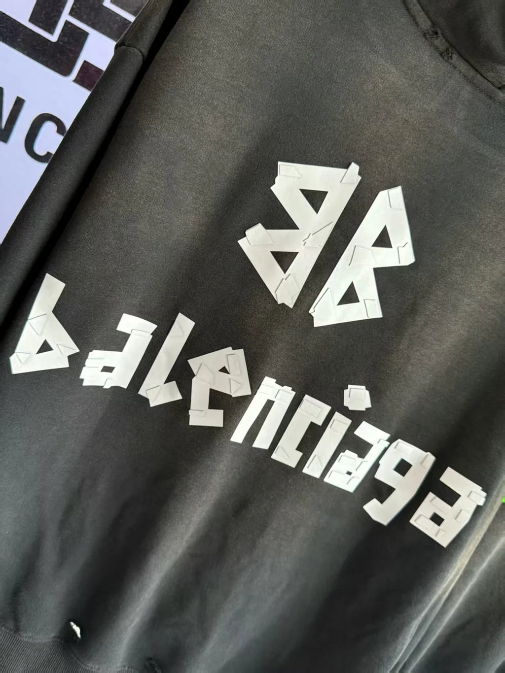 3D yellow tape hooded sweatshirt