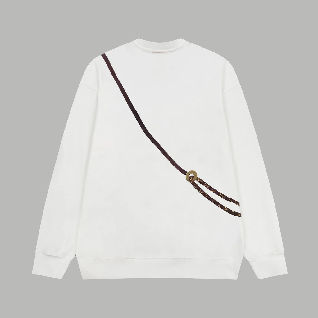Printed looped long sleeved hoodie